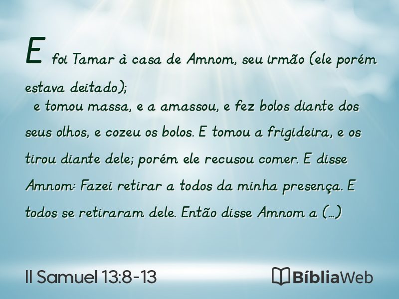 II Samuel 13:8-13 em imagem para compartilhar