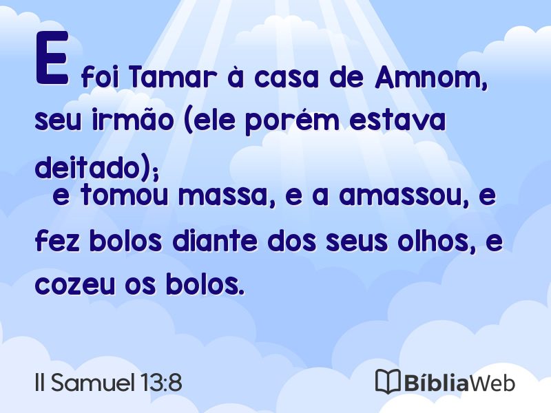 II Samuel 13:8 em imagem para compartilhar