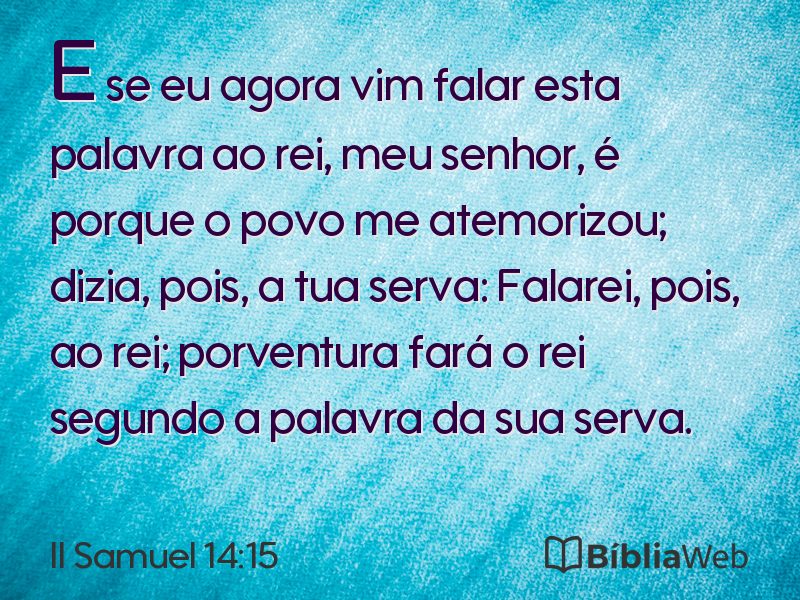 II Samuel 14:15 em imagem para compartilhar