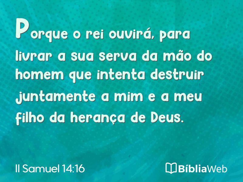 II Samuel 14:16 em imagem para compartilhar