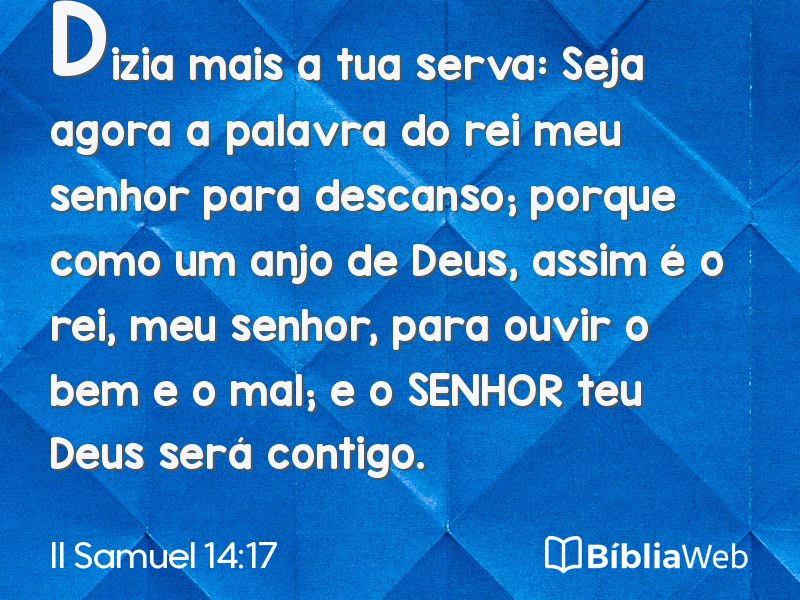 II Samuel 14:17 em imagem para compartilhar