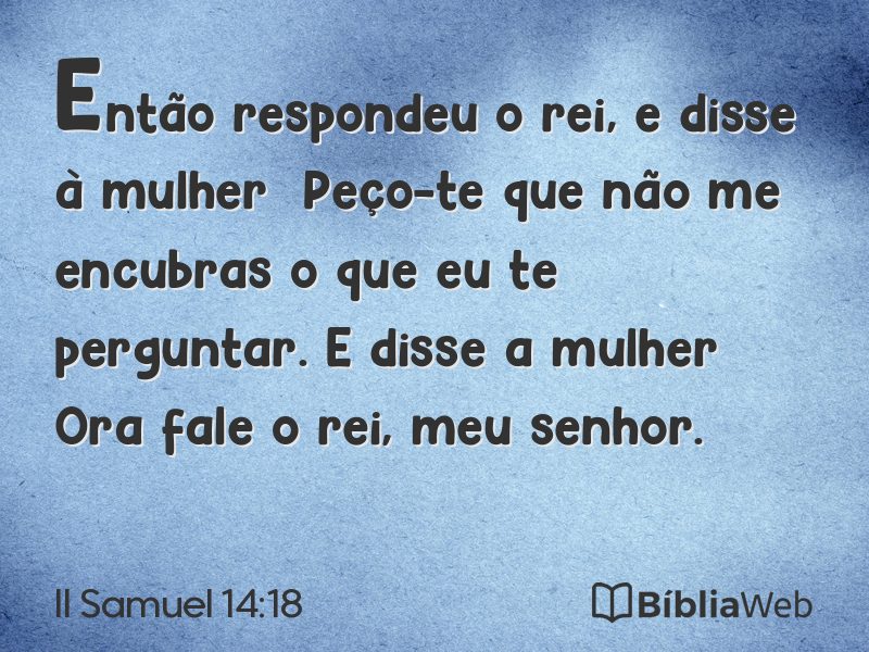 II Samuel 14:18 em imagem para compartilhar