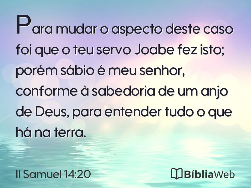 II Samuel 14:20 em imagem para compartilhar
