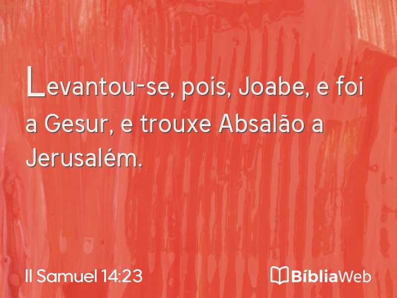 II Samuel 14:23 em imagem para compartilhar