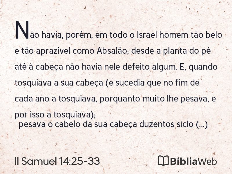 II Samuel 14:25-33 em imagem para compartilhar