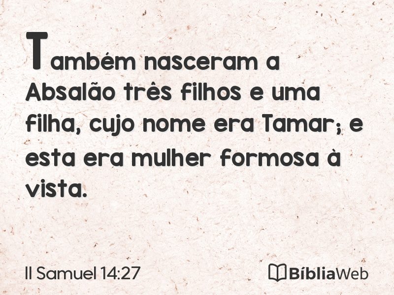 II Samuel 14:27 em imagem para compartilhar