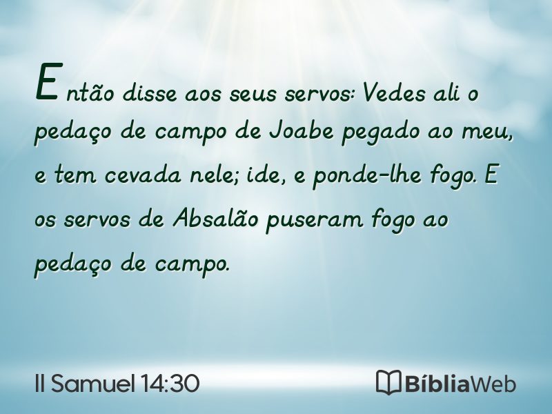 II Samuel 14:30 em imagem para compartilhar