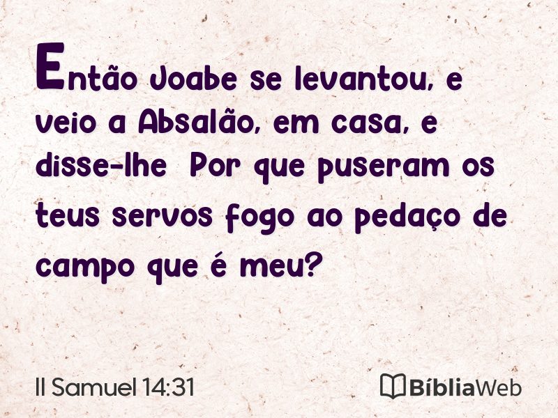 II Samuel 14:31 em imagem para compartilhar