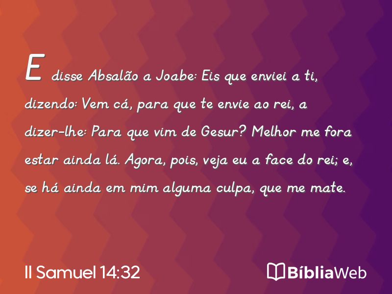 II Samuel 14:32 em imagem para compartilhar