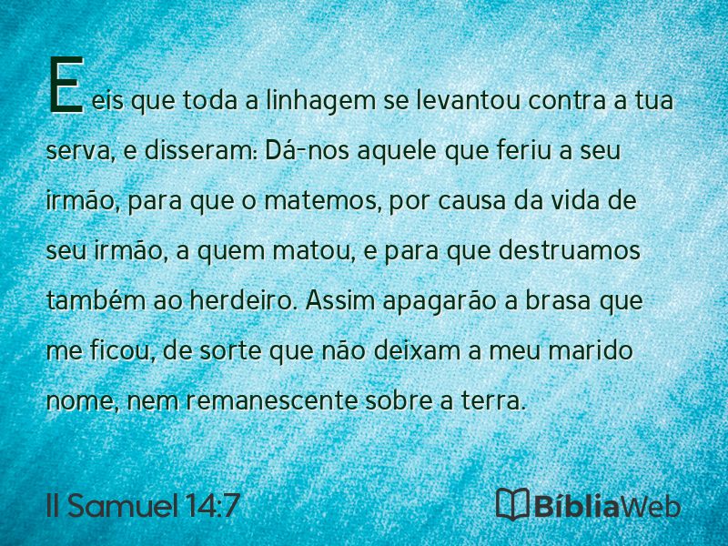 II Samuel 14:7 em imagem para compartilhar