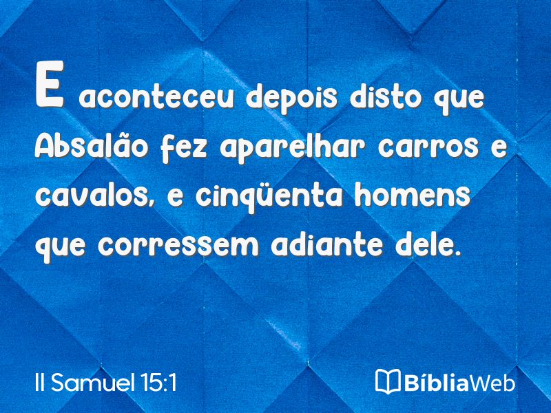 II Samuel 15:1 em imagem para compartilhar