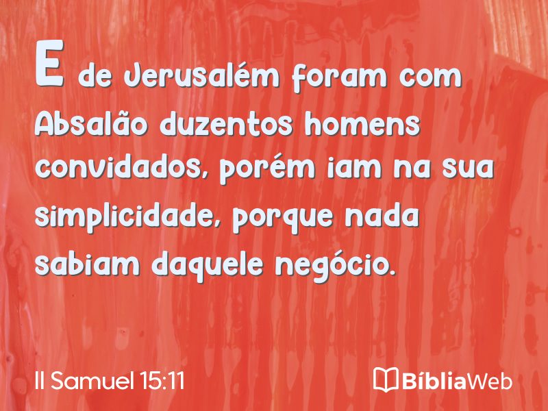 II Samuel 15:11 em imagem para compartilhar