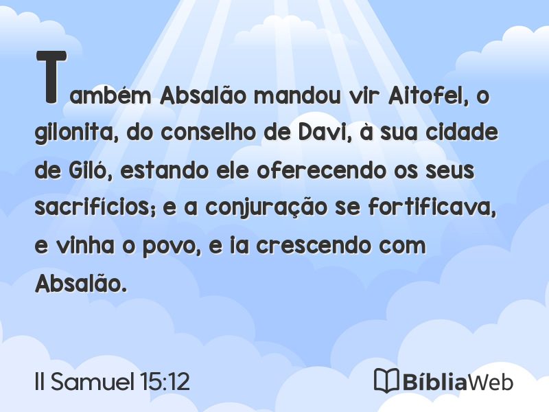 II Samuel 15:12 em imagem para compartilhar