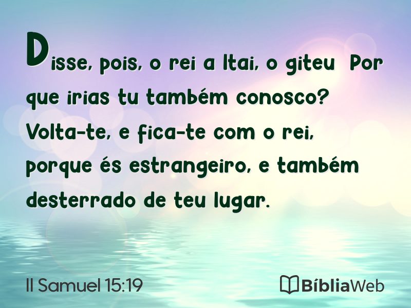II Samuel 15:19 em imagem para compartilhar