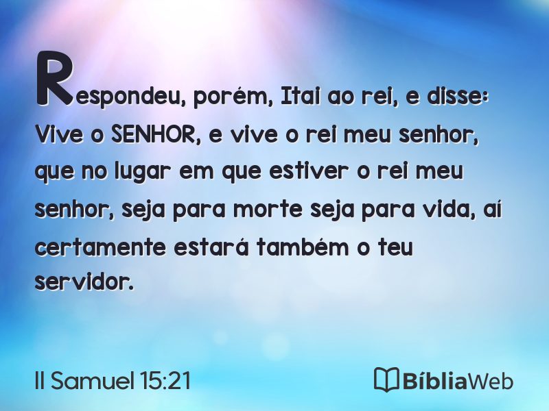 II Samuel 15:21 em imagem para compartilhar