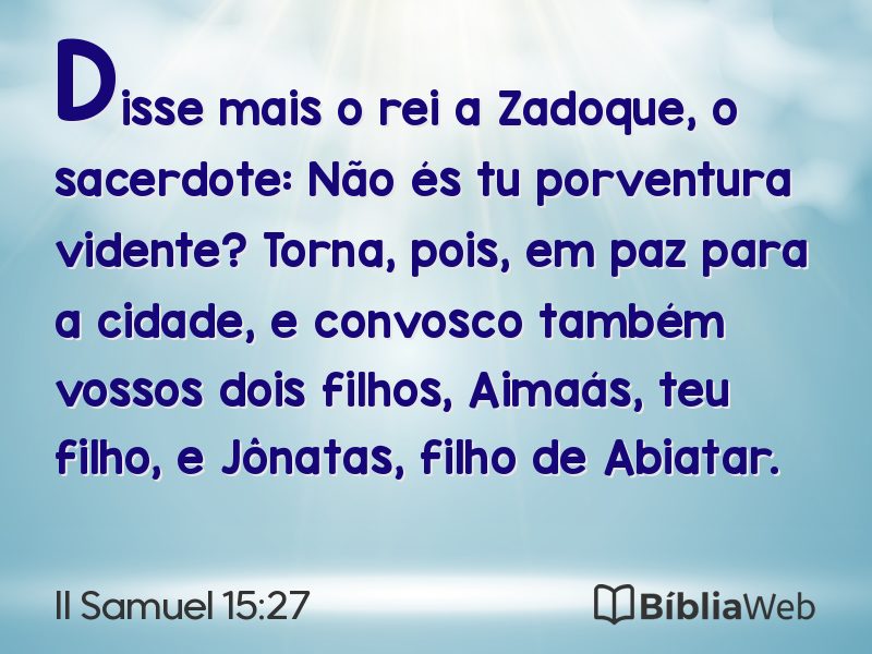 II Samuel 15:27 em imagem para compartilhar
