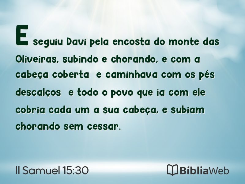 II Samuel 15:30 em imagem para compartilhar