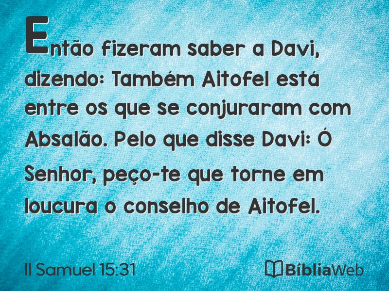 II Samuel 15:31 em imagem para compartilhar