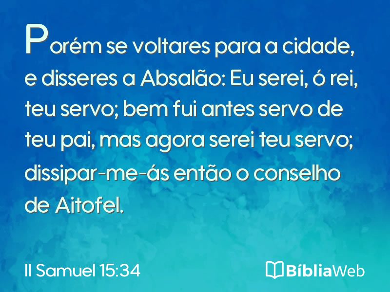 II Samuel 15:34 em imagem para compartilhar