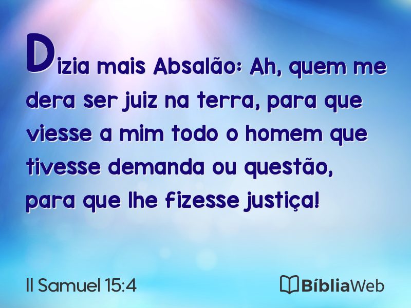 II Samuel 15:4 em imagem para compartilhar