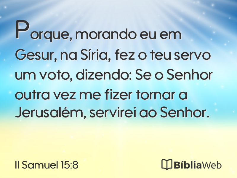 II Samuel 15:8 em imagem para compartilhar