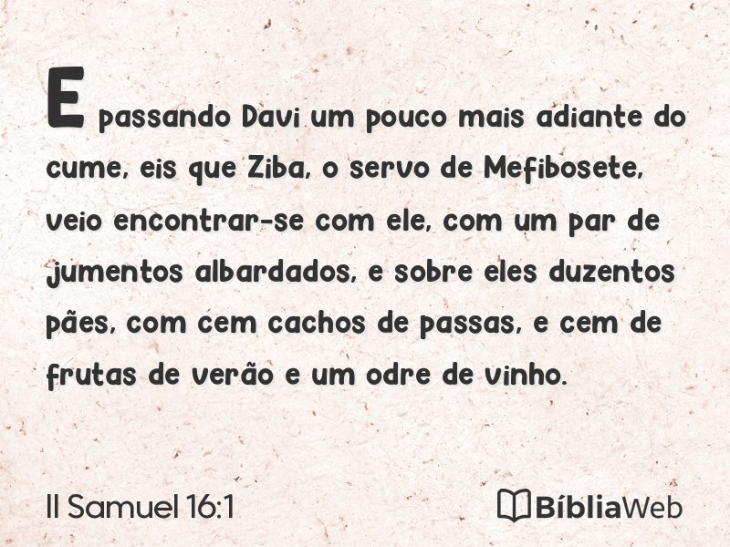 II Samuel 16:1 em imagem para compartilhar