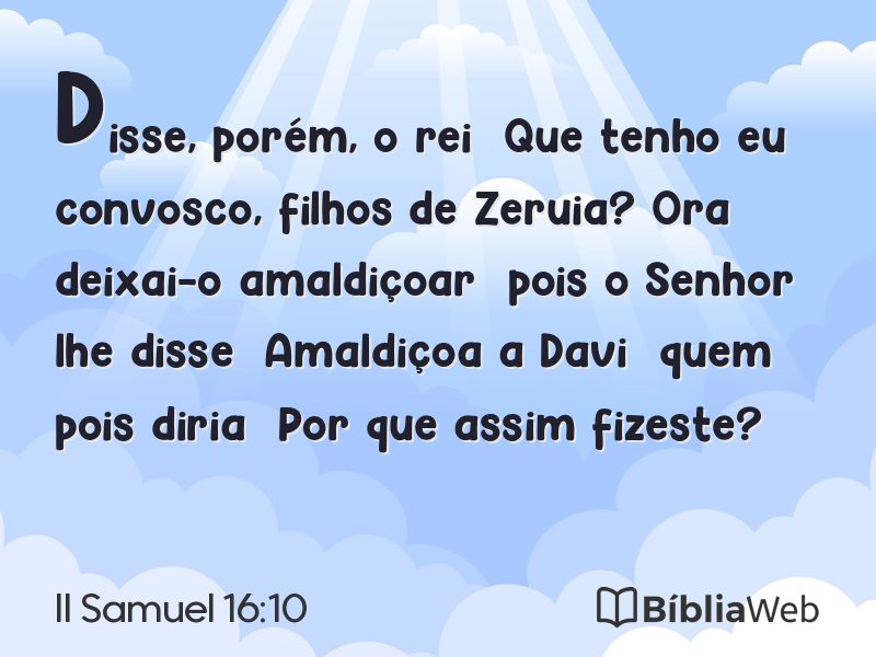 II Samuel 16:10 em imagem para compartilhar