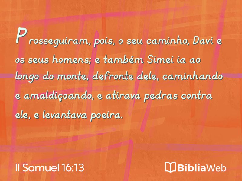 II Samuel 16:13 em imagem para compartilhar