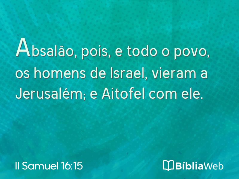 II Samuel 16:15 em imagem para compartilhar