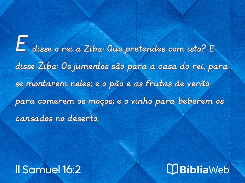 II Samuel 16:2 em imagem para compartilhar