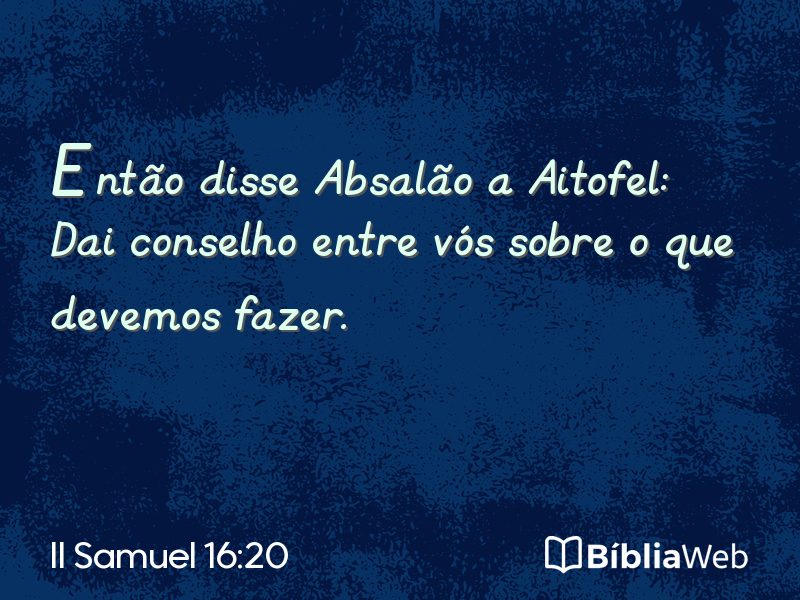 II Samuel 16:20 em imagem para compartilhar