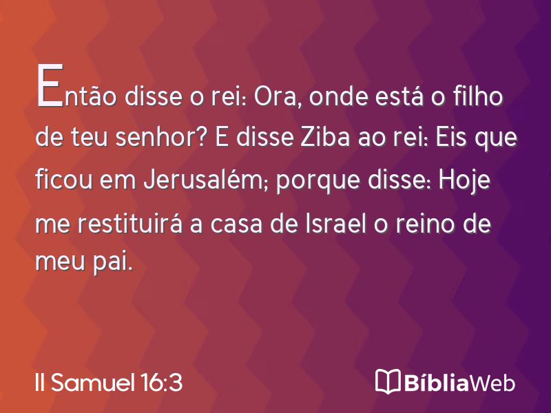 II Samuel 16:3 em imagem para compartilhar