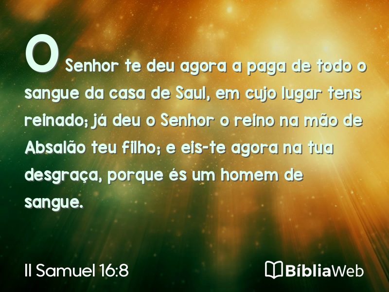 II Samuel 16:8 em imagem para compartilhar