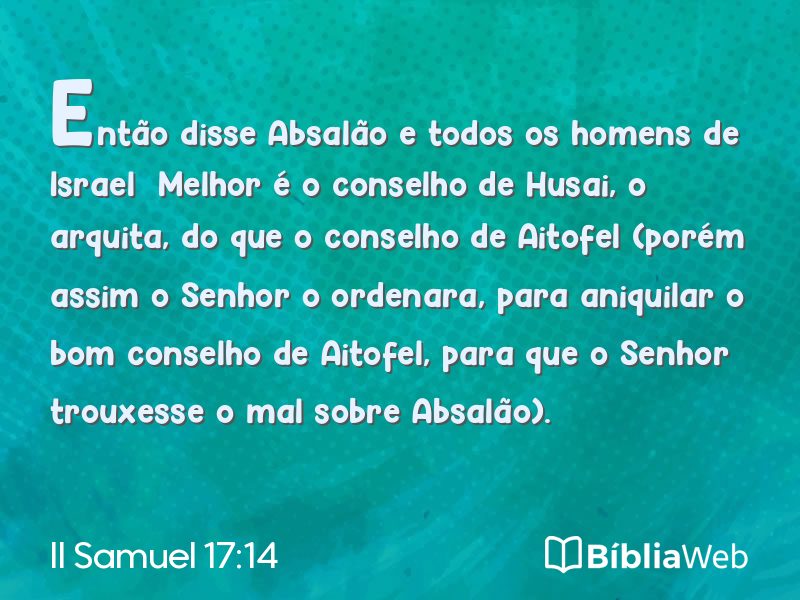 II Samuel 17:14 em imagem para compartilhar