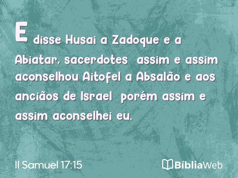 II Samuel 17:15 em imagem para compartilhar