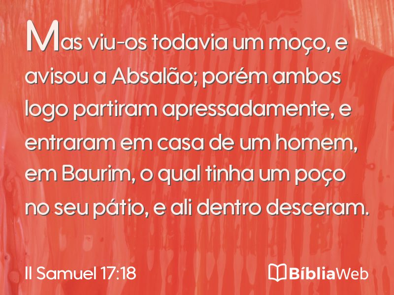 II Samuel 17:18 em imagem para compartilhar