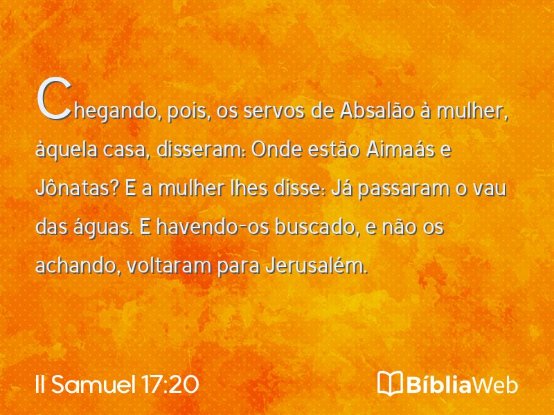 II Samuel 17:20 em imagem para compartilhar