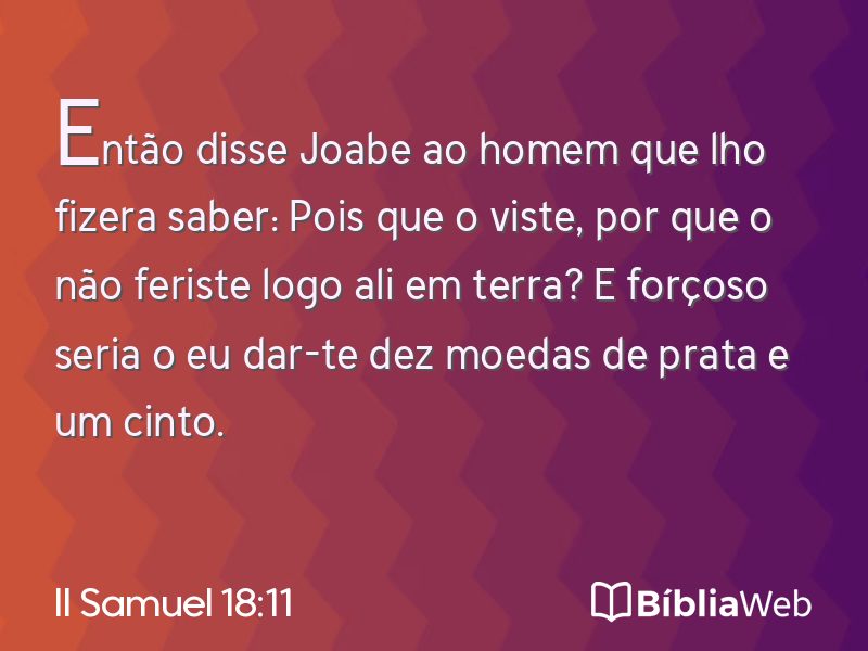 II Samuel 18:11 em imagem para compartilhar
