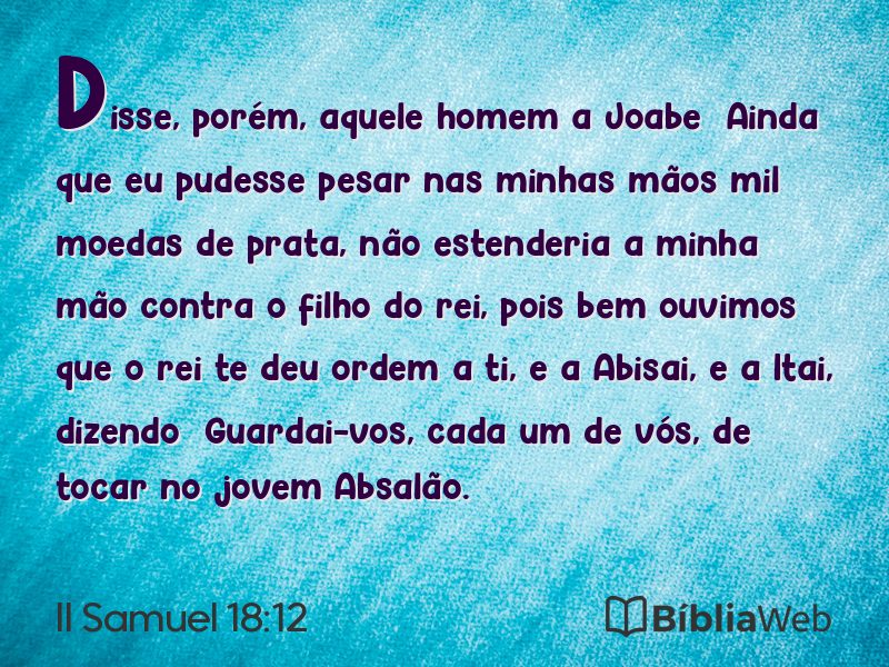 II Samuel 18:12 em imagem para compartilhar