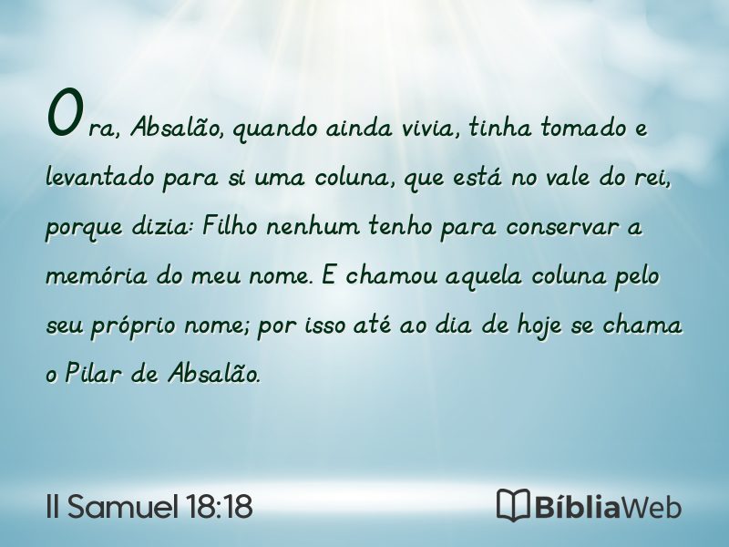 II Samuel 18:18 em imagem para compartilhar