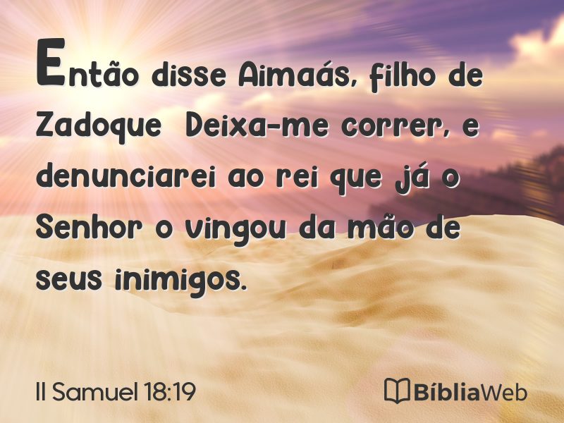 II Samuel 18:19 em imagem para compartilhar
