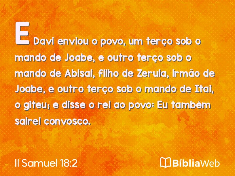 II Samuel 18:2 em imagem para compartilhar