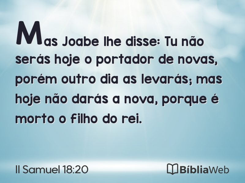 II Samuel 18:20 em imagem para compartilhar