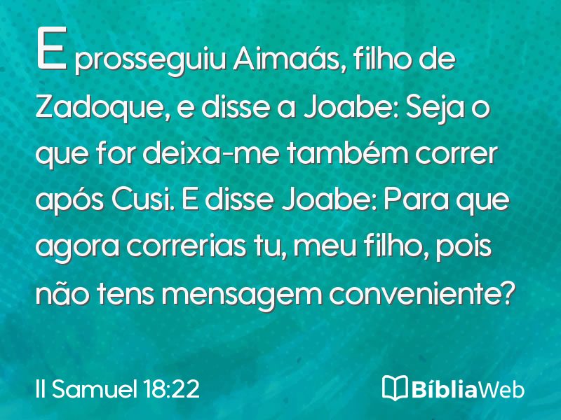 II Samuel 18:22 em imagem para compartilhar