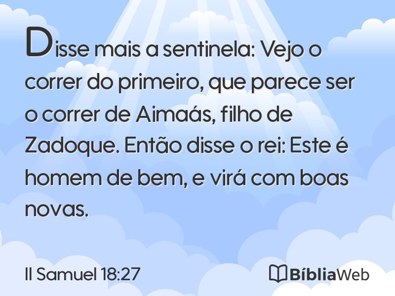 II Samuel 18:27 em imagem para compartilhar