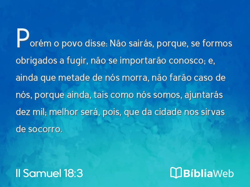 II Samuel 18:3 em imagem para compartilhar