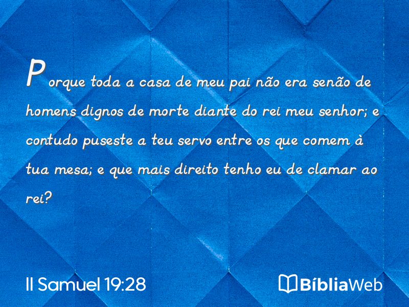 II Samuel 19:28 em imagem para compartilhar
