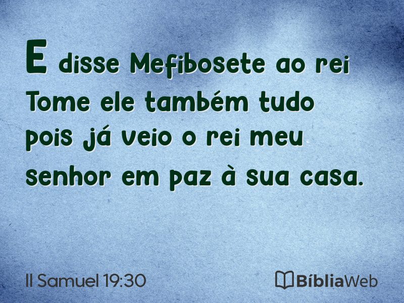 II Samuel 19:30 em imagem para compartilhar