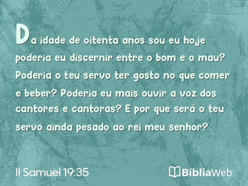 II Samuel 19:35 em imagem para compartilhar