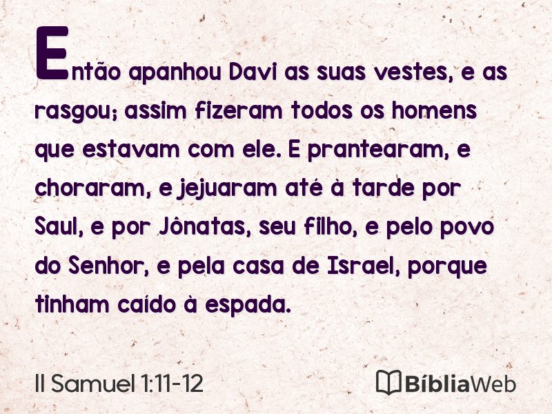 II Samuel 1:11-12 em imagem para compartilhar